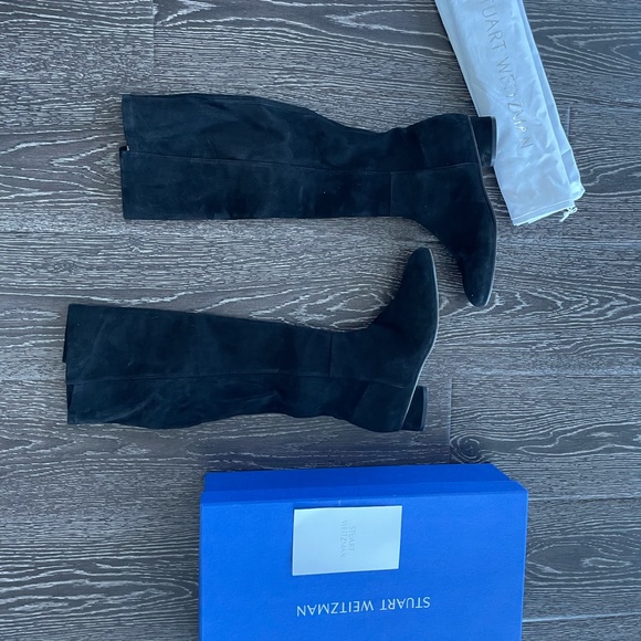 STUART WEITZMAN ELOISE BOOTS BLACK SZ 8.5 - Picture 4 of 5